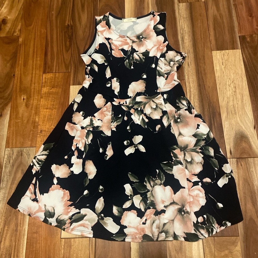 Soprano Pink and Orange Sleeveless A-Line Sundress